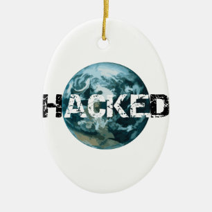 Hacked Planet Earth Ceramic Ornament