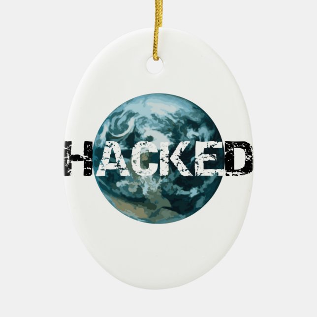 Hacked Planet Earth Ceramic Ornament (Front)