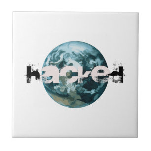 Hacked Planet Earth Ceramic Tile