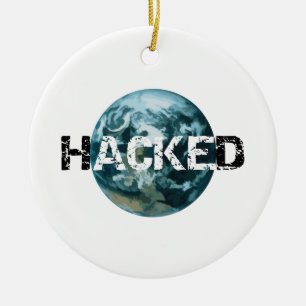 Hacked Planet Earth Ceramic Tree Decoration
