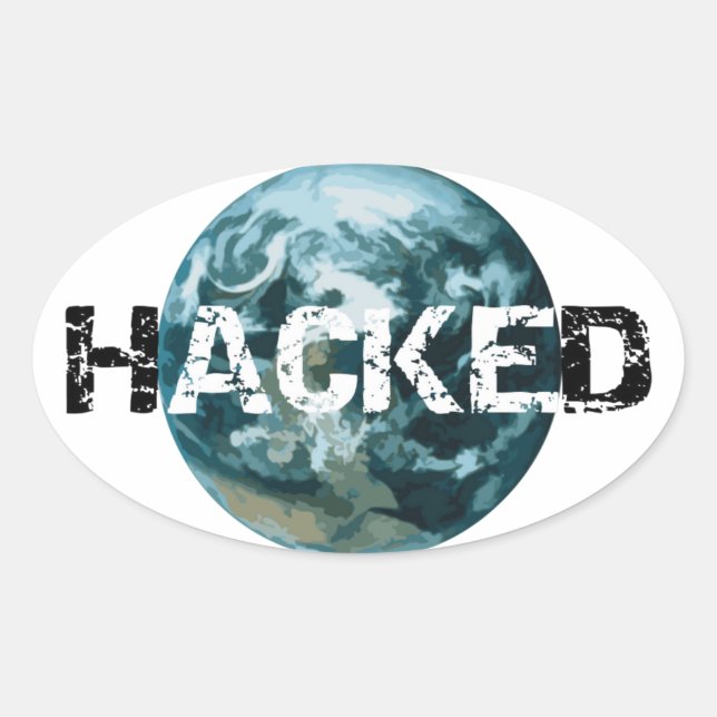 Hacked Planet Earth Oval Sticker (Front)
