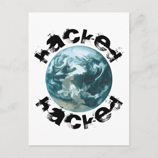 Hacked Planet Earth Postcard (Front)
