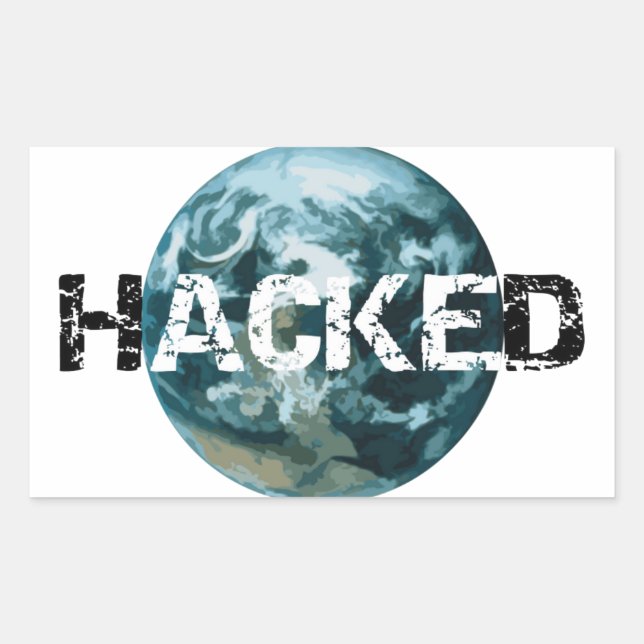 Hacked Planet Earth Rectangular Sticker (Front)