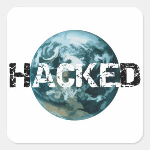 Hacked Planet Earth Square Sticker