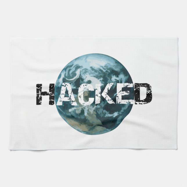 Hacked Planet Earth Tea Towel (Horizontal)