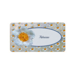 häckelblume  Adressaufkleber Label
