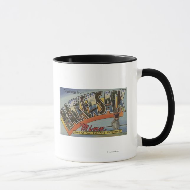 Hackensack, Minnesota - Large Letter Scenes Mug (Right)