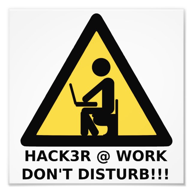 Hacker at work photo print (Front)