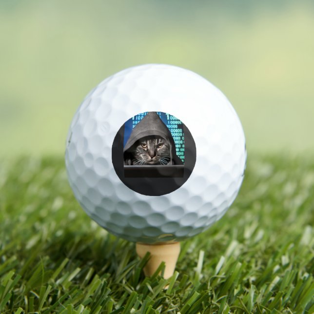 Hacker Black Cat Golf Balls (Insitu Tee)