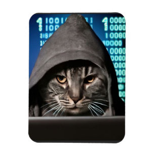 Hacker Black Cat Magnet