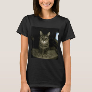Hacker Cat Meme Funny Computer Cat Kitten Gamer Ca T-Shirt