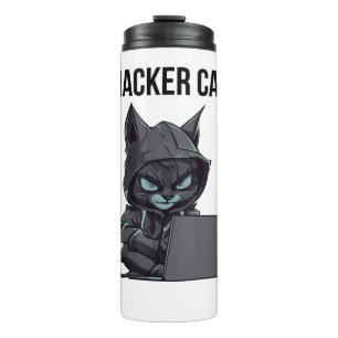 Hacker cat  thermal tumbler