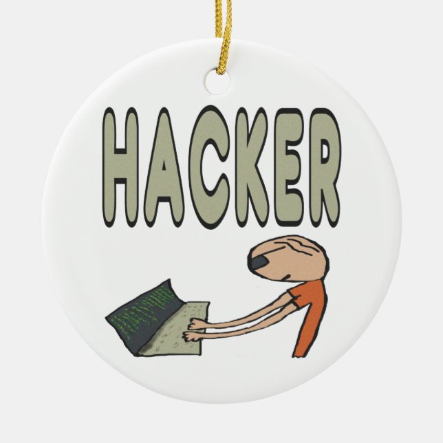 Hacker Ceramic Ornament (Front)