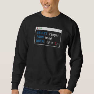 Hacker Computer Code Select Finger Cybersecurity Sweatshirt