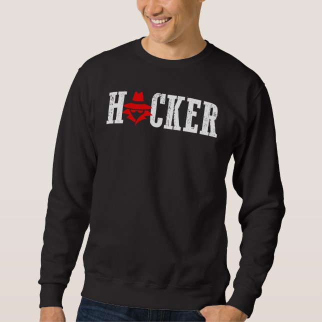 Hacker Cyber Security And Protect   Present Sweatshirt (Front)