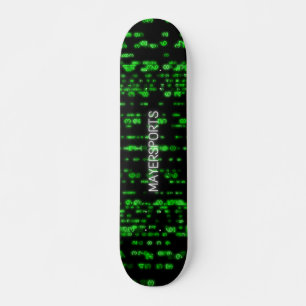 Hacker green number design skateboard