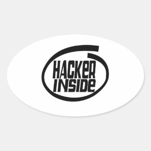 hacker Inside Oval Sticker