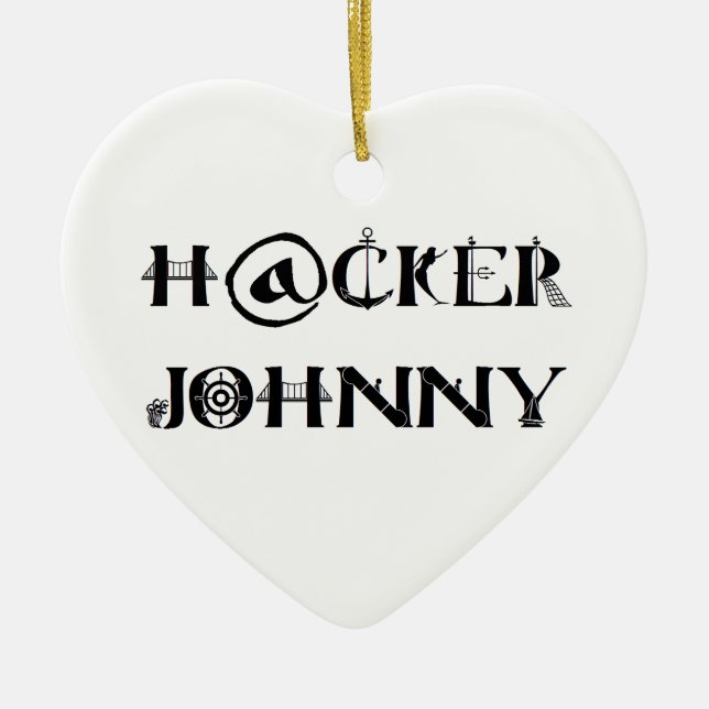 hacker johnny ceramic tree decoration (Front)