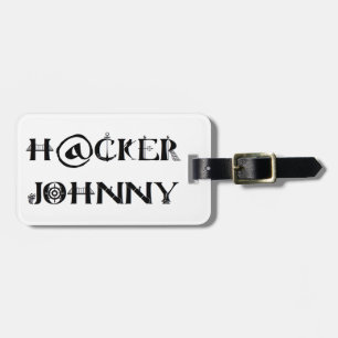 hacker johnny luggage tag
