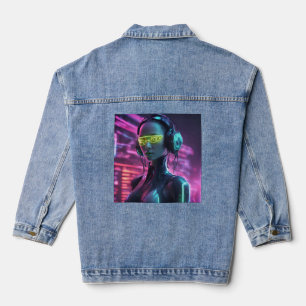 hacker robot denim jacket