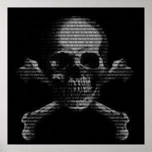 Hacker Skull and Crossbones Poster