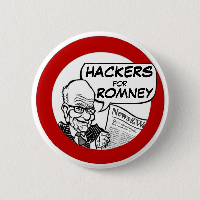 Hackers for Romney 2012 6 Cm Round Badge (Front)