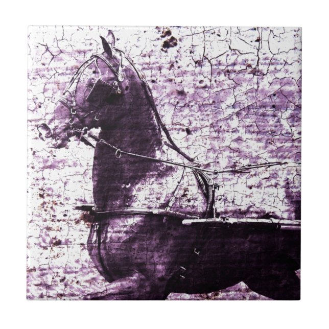 Hackey Crackle Digital Art Ceramic Tile (Front)