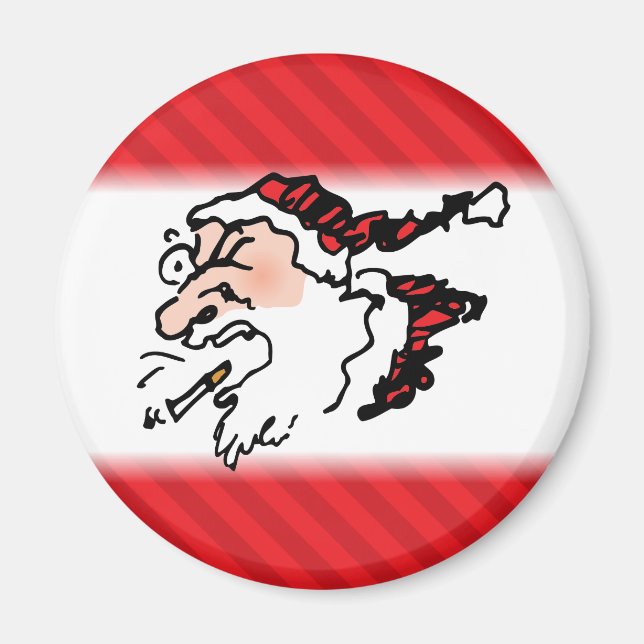 Hackin Santa Funny Cartoon Magnet (Front)