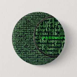 Hacking for password 6 cm round badge