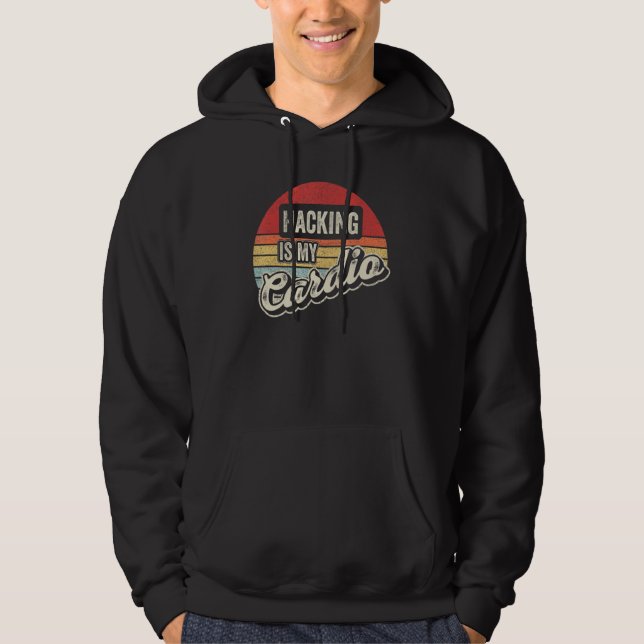 Hacking Is My Cardio Retro   Hacking Cyber Hacker Hoodie (Front)