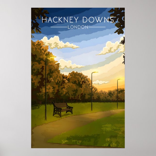 Hackney Downs London Park Travel Poster (Front)