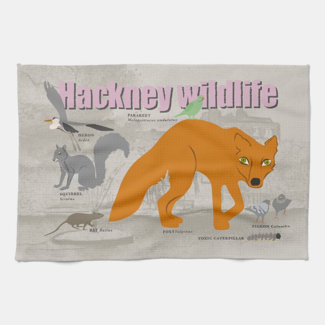 Hackney wild life tea towel (Horizontal)