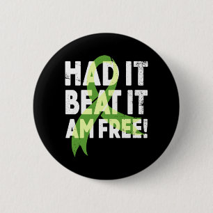 Had Beat Liver Cancer Awareness Green Ribbon 6 Cm Round Badge