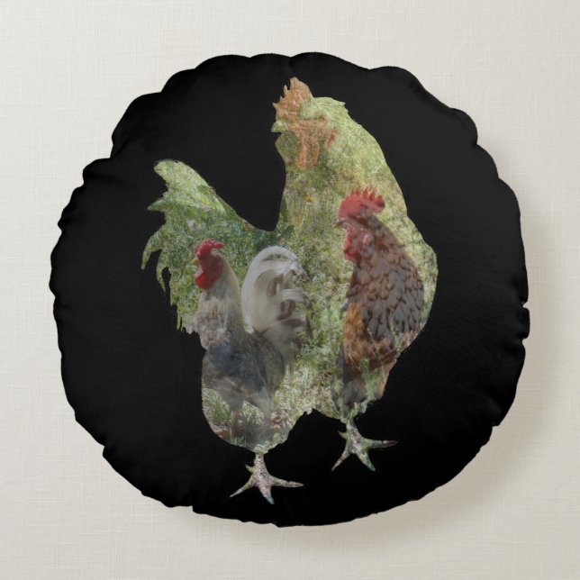 Had My Chicken Fill, Round Cushion (Front)