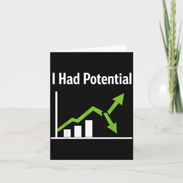 Had potential sarcastic life humour funny quote card (Front)
