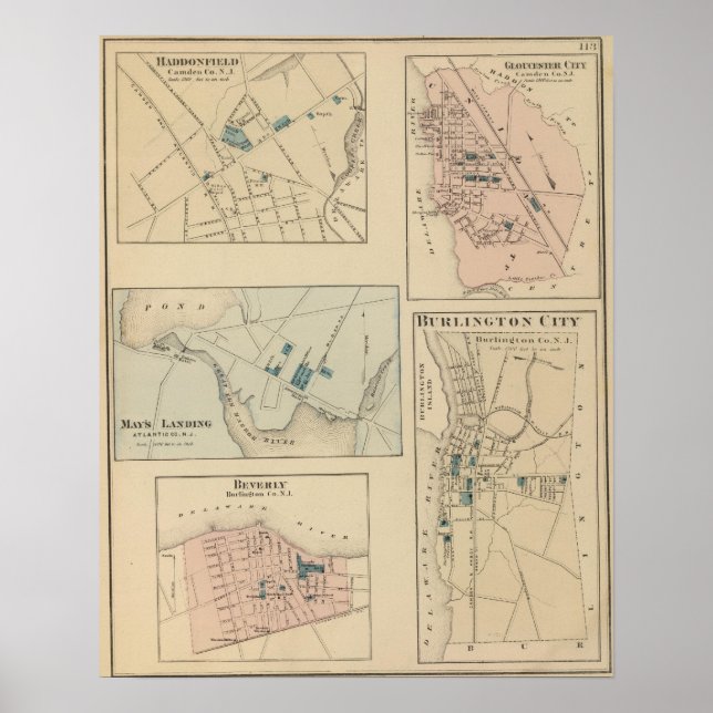 Haddonfield, Gloucester City, Burlington Poster (Front)