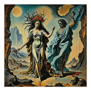 Hades and Persephone descending into the underworl Poster