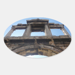 hadrian's arch oval sticker