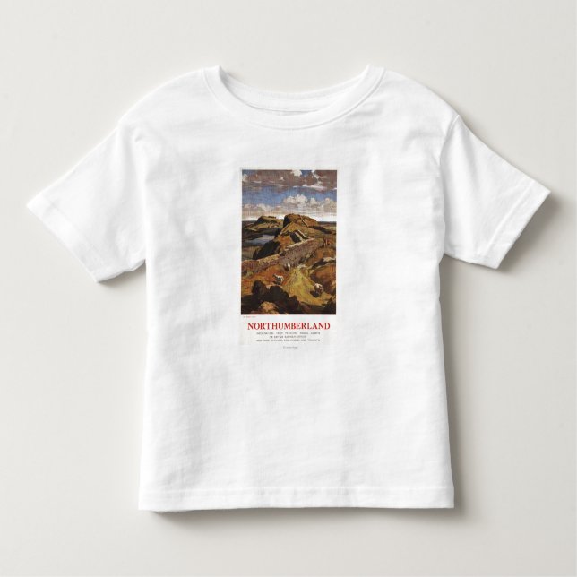 Hadrian's Wall and Sheep British Rail Poster Toddler T-Shirt (Front)
