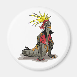 Hadrosaurus Dinosaur Dressed As A Punk. Magnet