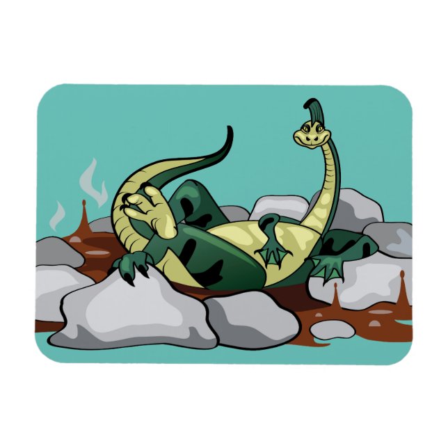 Hadrosaurus Relaxing In A Jacuzzi. Magnet (Horizontal)