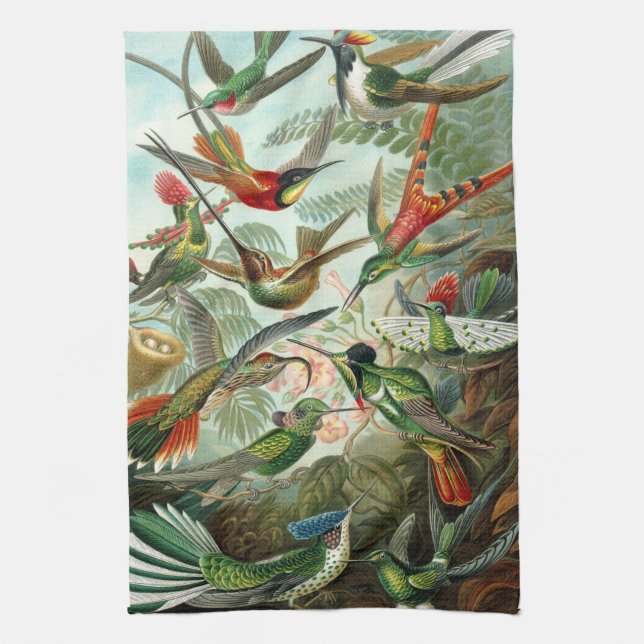 Haeckel Birds Tea Towel (Vertical)
