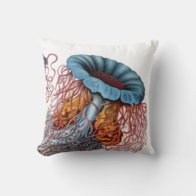 Haeckel Jellyfish Zoomed In Cushions (Front)