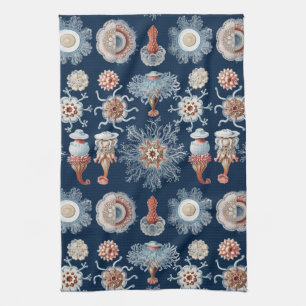 Haeckel Nature Art Siphonophorae Antique Print Tea Towel