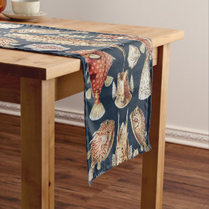 Haeckel Ostraciontes Tropical Fish Nature Art Short Table Runner