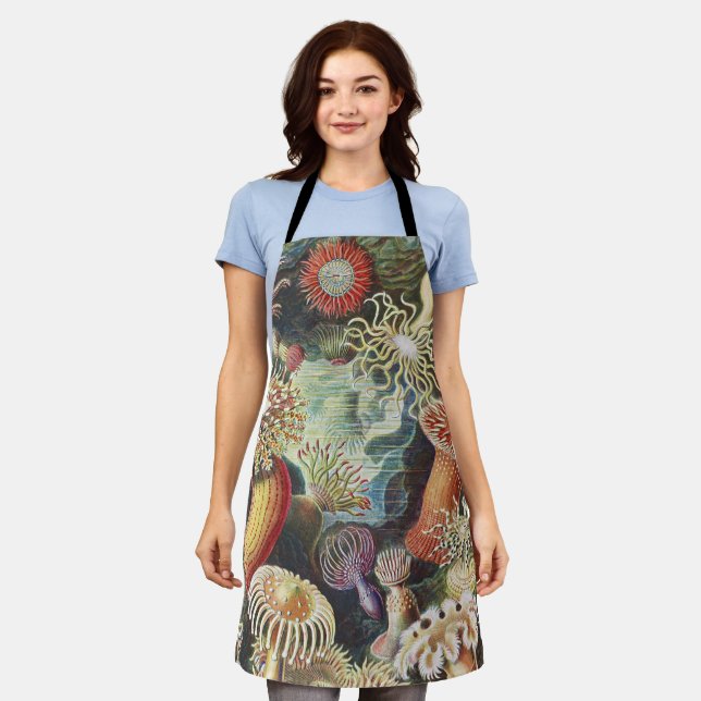 Haeckel Sea Anemones Nautical Sea Life Art Collage Apron (Worn)