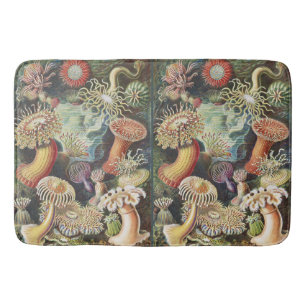 Haeckel Sea Anemones Nautical Sea Life Art Collage Bath Mat