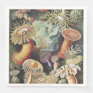 Haeckel Sea Anemones Nautical Sea Life Art Collage Napkin