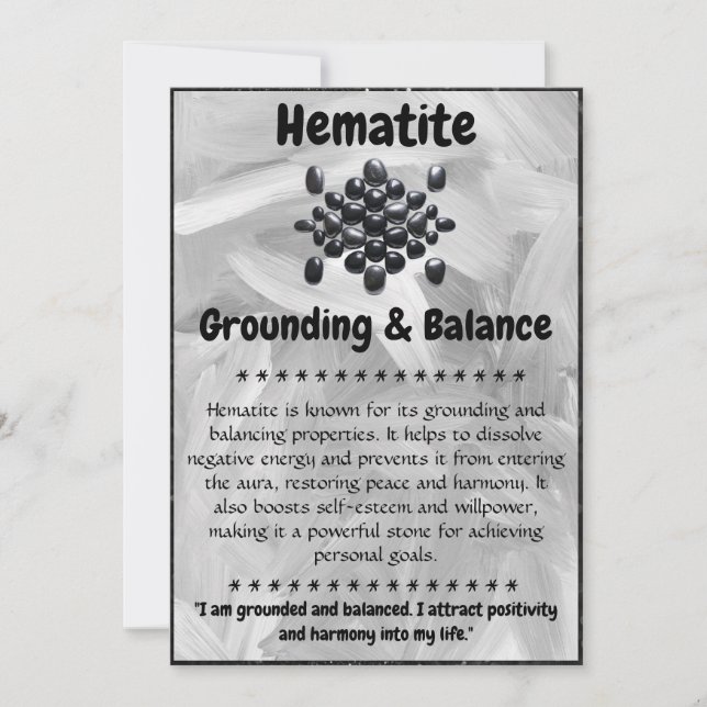 Haematite Crystal Meaning Card (Front)