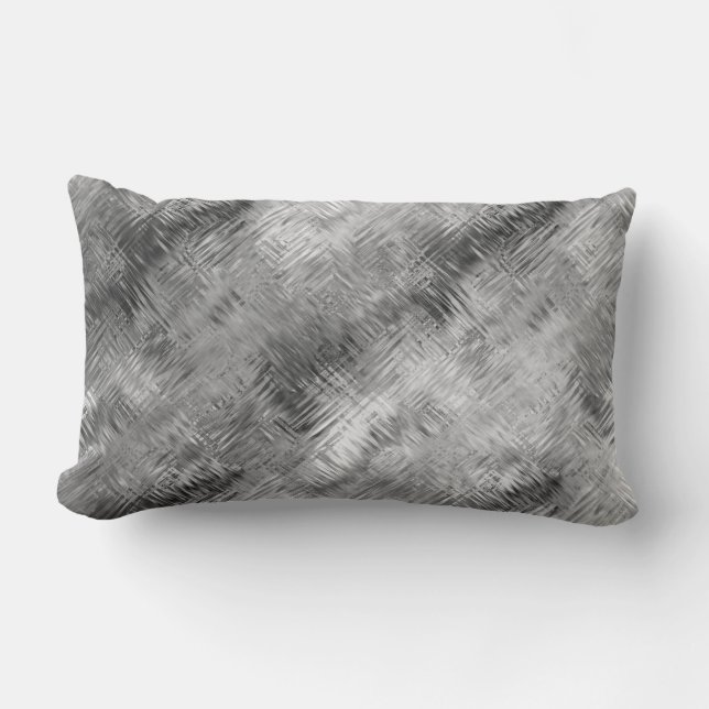 Haematite Grey Scribbled Texture Lumbar Cushion (Front)